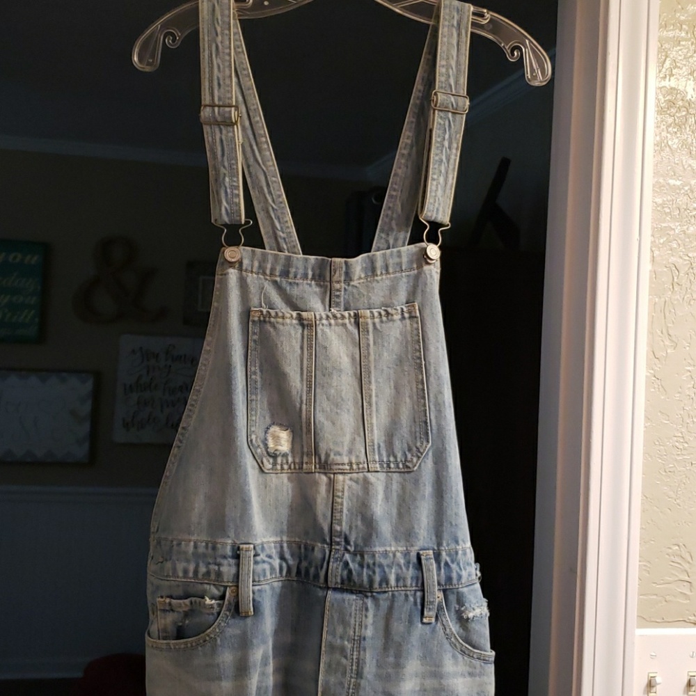 Womens Lucky Brand Crop Overalls